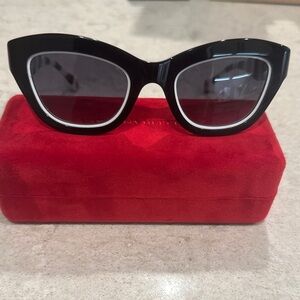 Carolina Herrera Black Sunglasses with Red Case